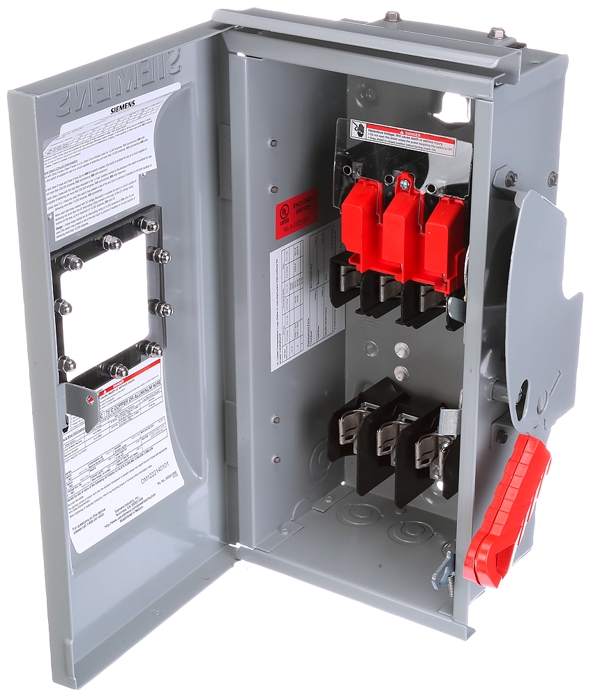 Product image for Siemens HNF362RW 240/480/600 VAC 250/600 VDC 60 Amp 3-Pole 3-Wire NEMA 3R Heavy Duty Non-Fusible Safety Switch