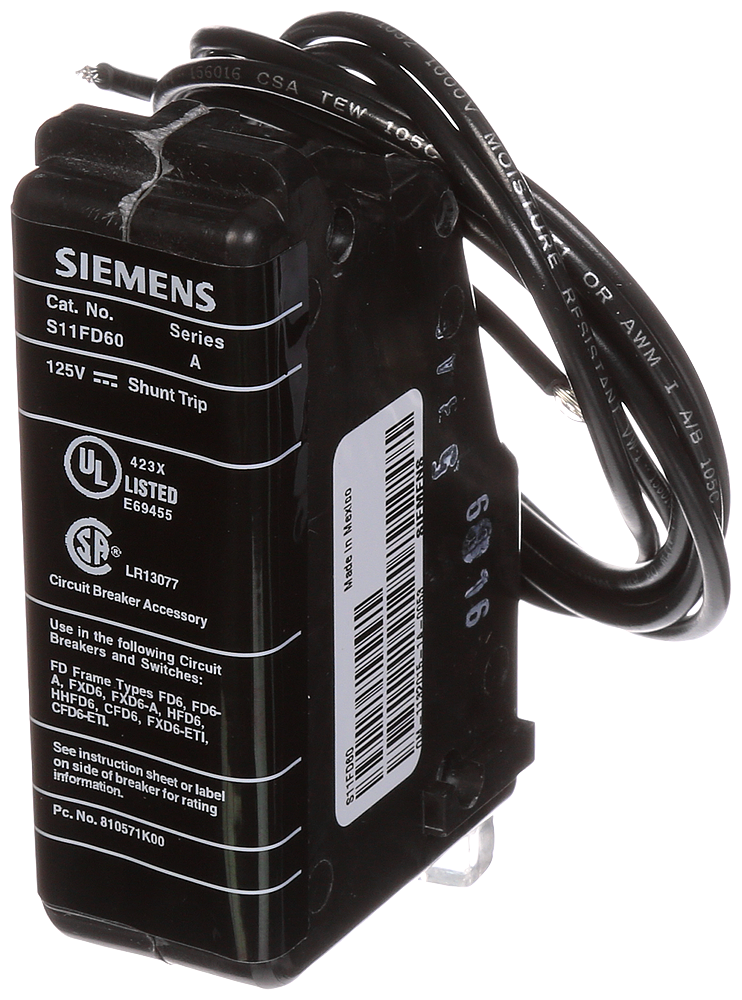 Siemens S11FD60 BREAKER FD 125VDC ST Product image for Siemens S11FD60 BREAKER FD 125VDC ST