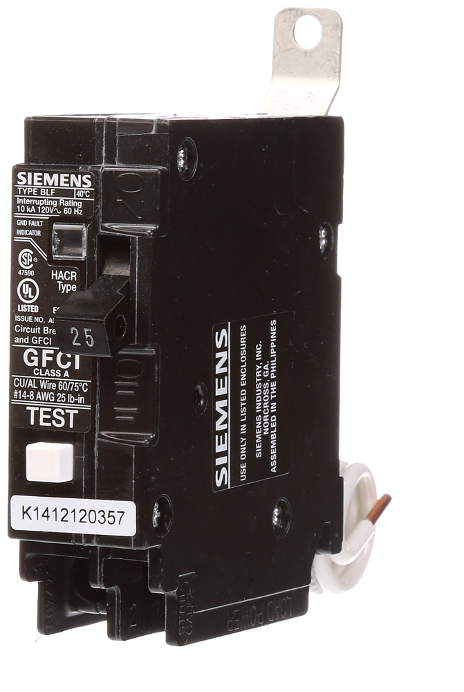 Product image for Siemens BF125A BRKR BLF2 GFCI 5mA 1P 12