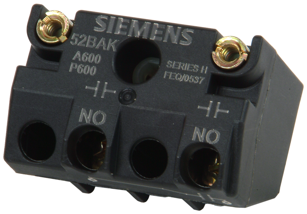 Product image for Siemens 52BAK 1NO Gold Flashed Screw Terminal Contact Block
