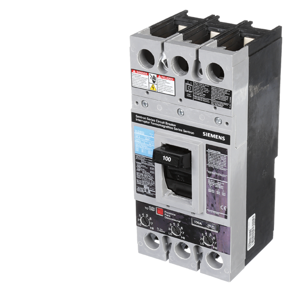 Product image for Siemens FXD63B100 600 Volt 100 Amp 22 kA FD-Frame No Lug 3-Pole Type FXD Molded Case Circuit Breaker