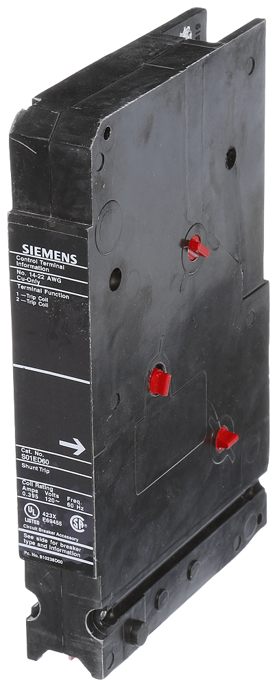 Product image for Siemens S01ED60 120 VAC Molded Case Circuit Breaker Shunt Trip Unit