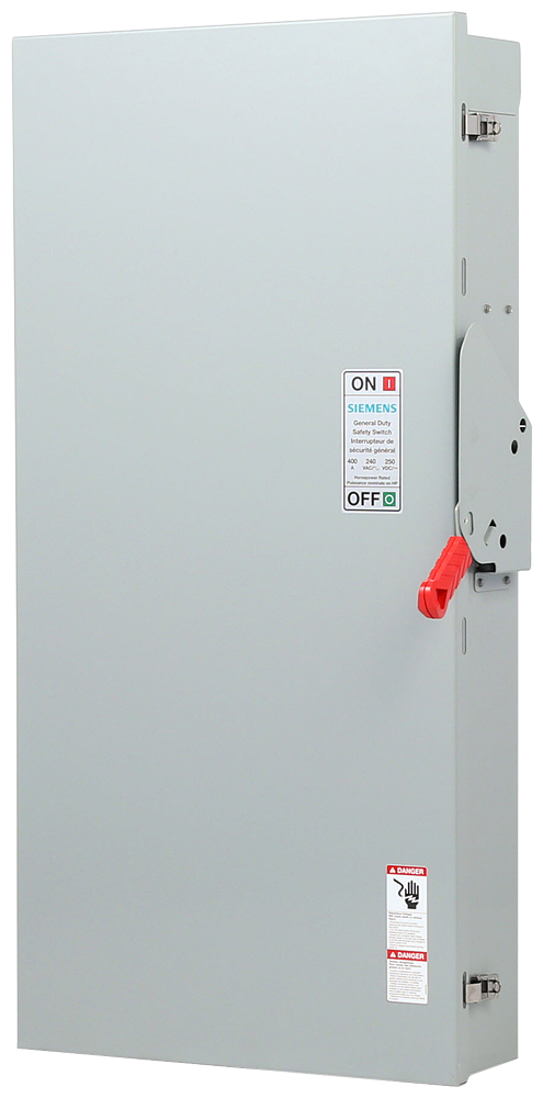 Product image for Siemens GF225NRA 240 Volt 400 Amp 2-Pole 3 watt Type 3 Fused Ground Circuit Protection General Duty Safety Switch