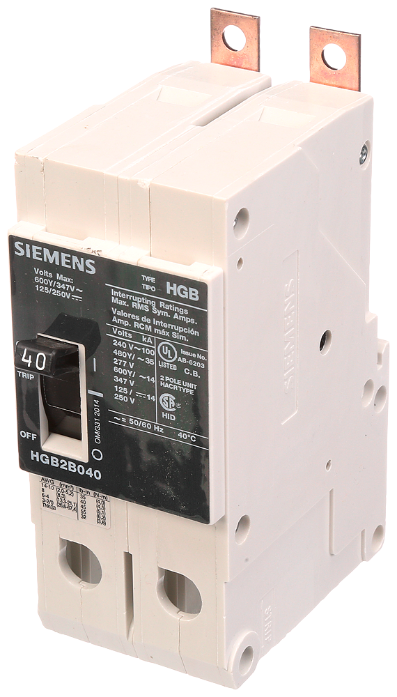 Product image for Siemens HGB2B040B BRKR HGB 40A 2P 480Y