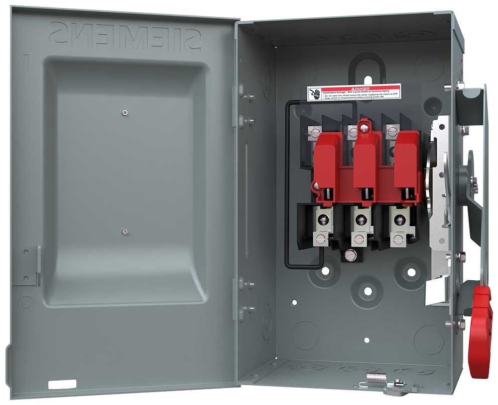 Product image for Siemens HNF261 480/600 VAC 250/600 VDC 30 Amp 2-Pole 2-Wire NEMA 1 Heavy Duty Non-Fusible Safety Switch