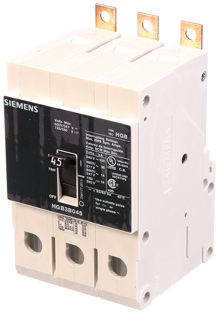 Product image for Siemens HGB3B045B BRKR HGB 45A 3P 480Y