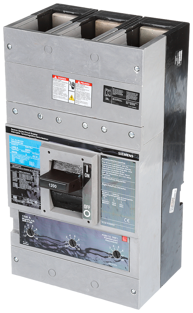 Product image for Siemens NXD63B120 3-Pole 600 VAC 1200 Amp 25 kA Non-Interchangeable Trip Thermal Magnetic Molded Case Circuit Breaker