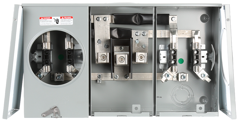 Product image for Siemens UA2717-YPZA 600 VAC 200 Amp 1-Phase 3-Wire 4-Jaw 2-Position Horn Bypass Ringless Meter Mounting Equipment