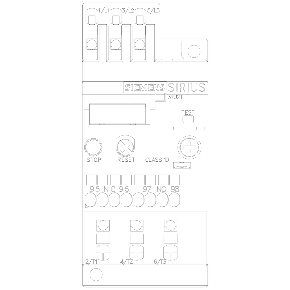 Product image for Siemens 3RU21161DC1 OVERLOAD RELAY CL10