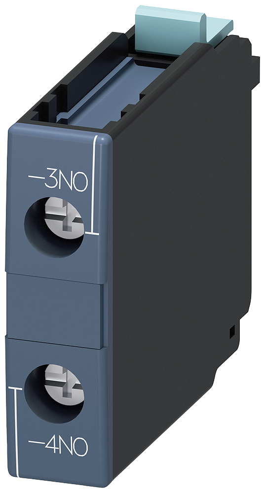 Product image for Siemens 3RH1921-1CA10 230 Volt 6 Amp 1-Pole 1NO Screw Terminal Contactor Auxiliary Switch Block