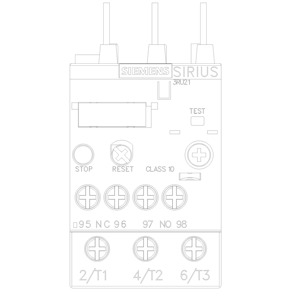 Product image for Siemens 3RU21264FB0 690 VAC 34 to 40 Amp 3-Pole 1NO 1NC Thermal Overload Relay