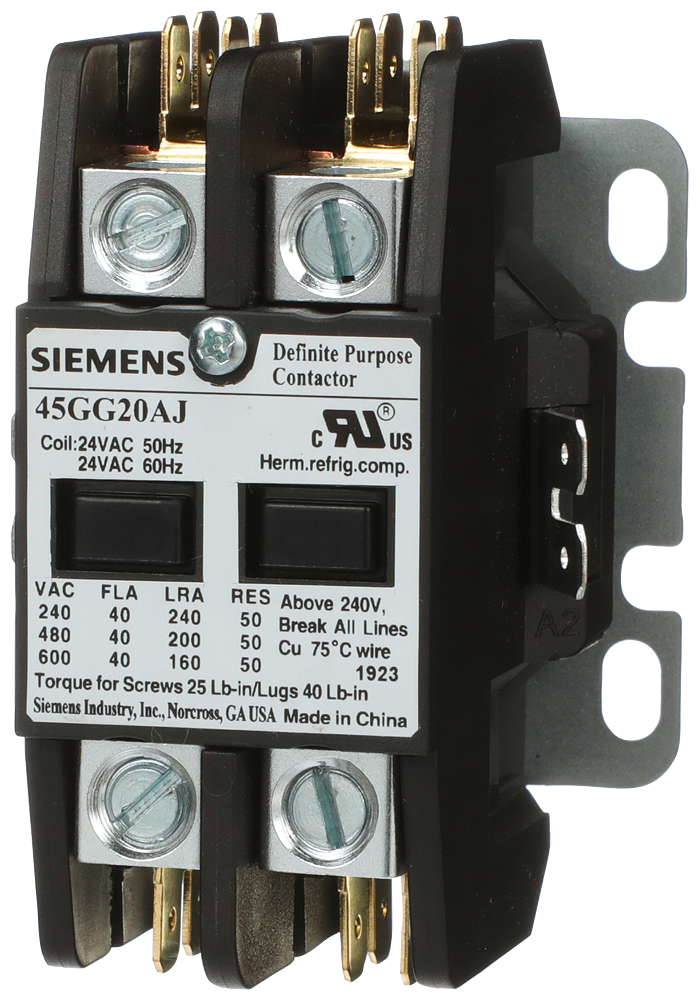 Product image for Siemens 45GG20AF Contactor, 45DP,40A,2P