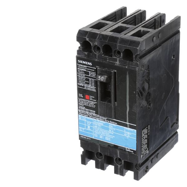 Product image for Siemens ED43B050 3-Pole 50 Amp 480 VAC 18 kA Circuit Breaker Lug