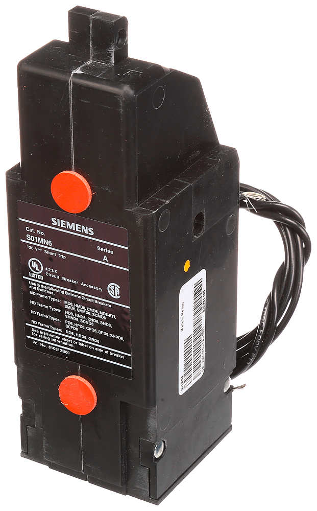 Product image for Siemens S01MN6 120 VAC Molded Case Circuit Breaker Shunt Trip