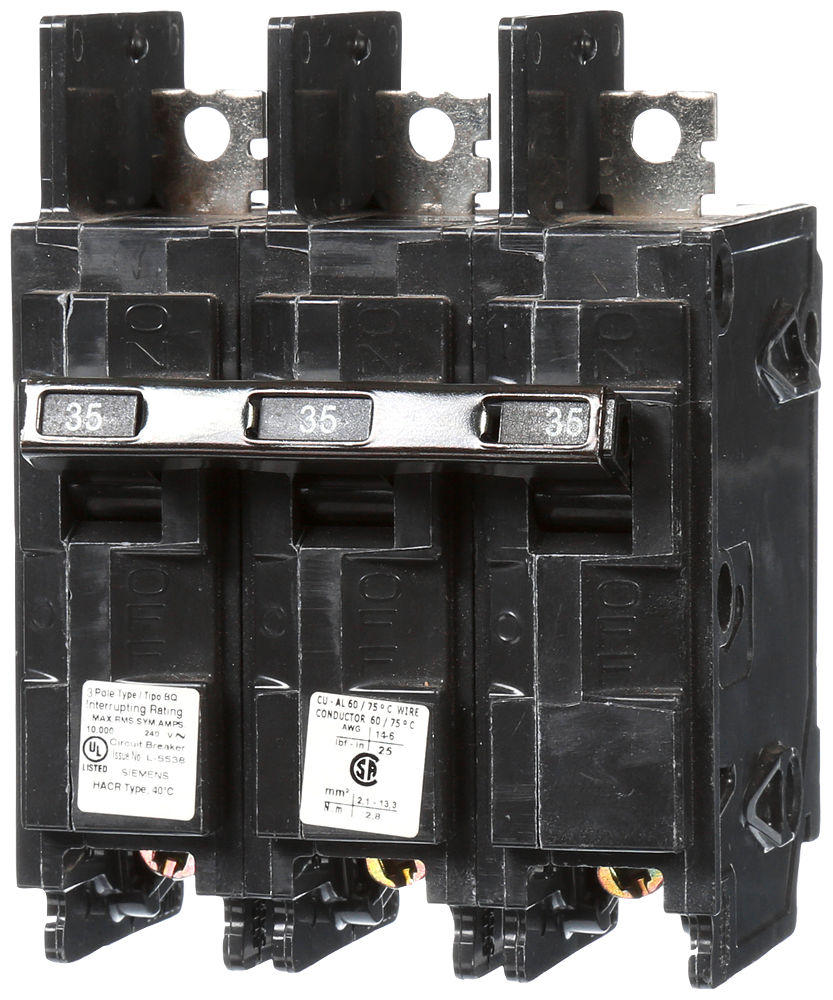 Product image for Siemens BQ3B035 240 Volt 35 Amp 10 kaic 3-Pole Circuit Breaker