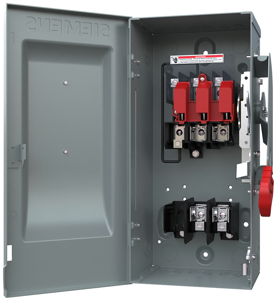Product image for Siemens HF261 480/600 VAC 250/600 VDC 30 Amp 2-Pole 2-Wire NEMA 1 Heavy Duty Fusible Safety Switch