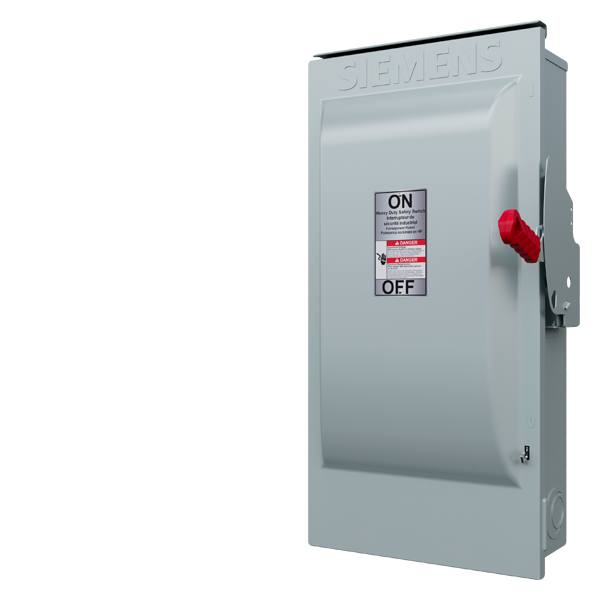 Product image for Siemens HF324NR 240 VAC/250 VDC 200 Amp 3-Pole 4-Wire NEMA 3R Heavy Duty Fusible Safety Switch