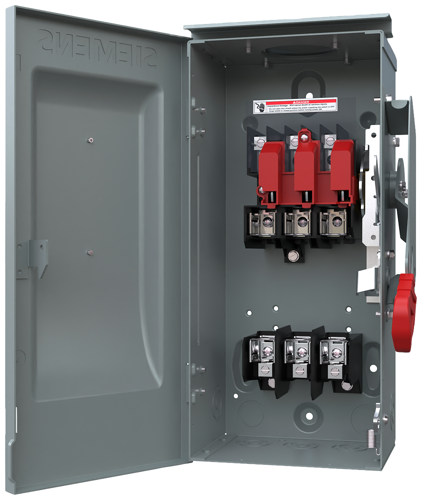 Product image for Siemens HF361R 480/600VAC 250VDC 30Amp 3-Pole 3-Wire NEMA-3R Heavy Duty Fusible Safety Switch