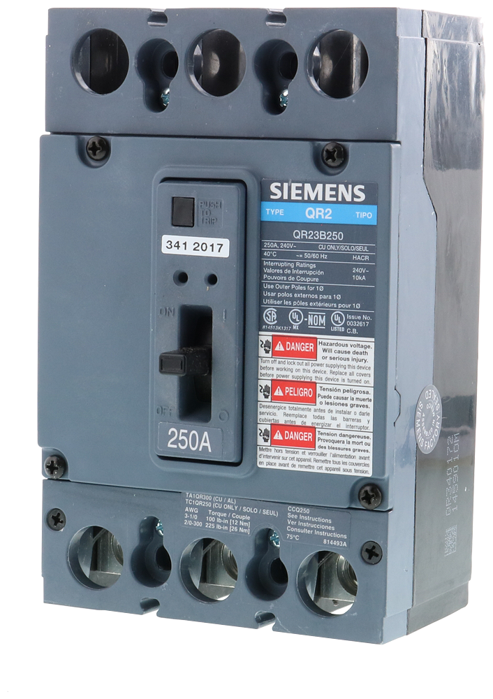 Product image for Siemens QR23B250 QR MCCB,10kA@24