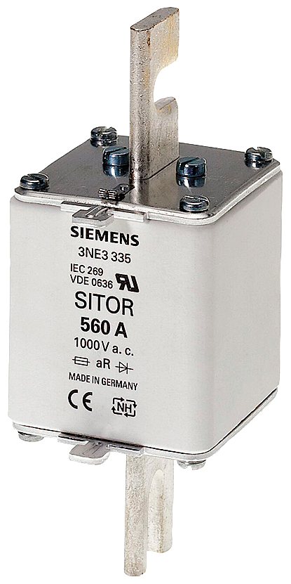 Product image for Siemens 3NE3335 560 Amp 1000 VAC 100 kA Vertical Mount Low Voltage HRC Fuse Link