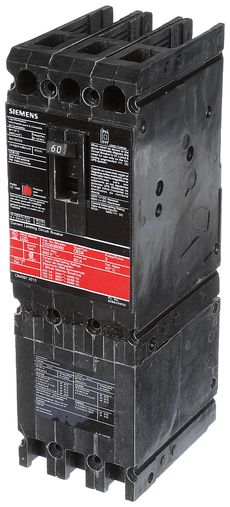 Product image for Siemens CED63B060 3-Pole 600 VAC 60 Amp Motor Circuit Protector