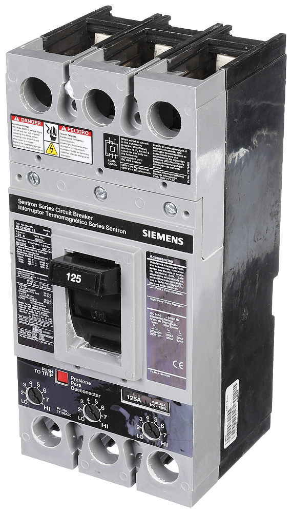 Product image for Siemens HFXD63B125 BRKR HFD6 3P 600V 12