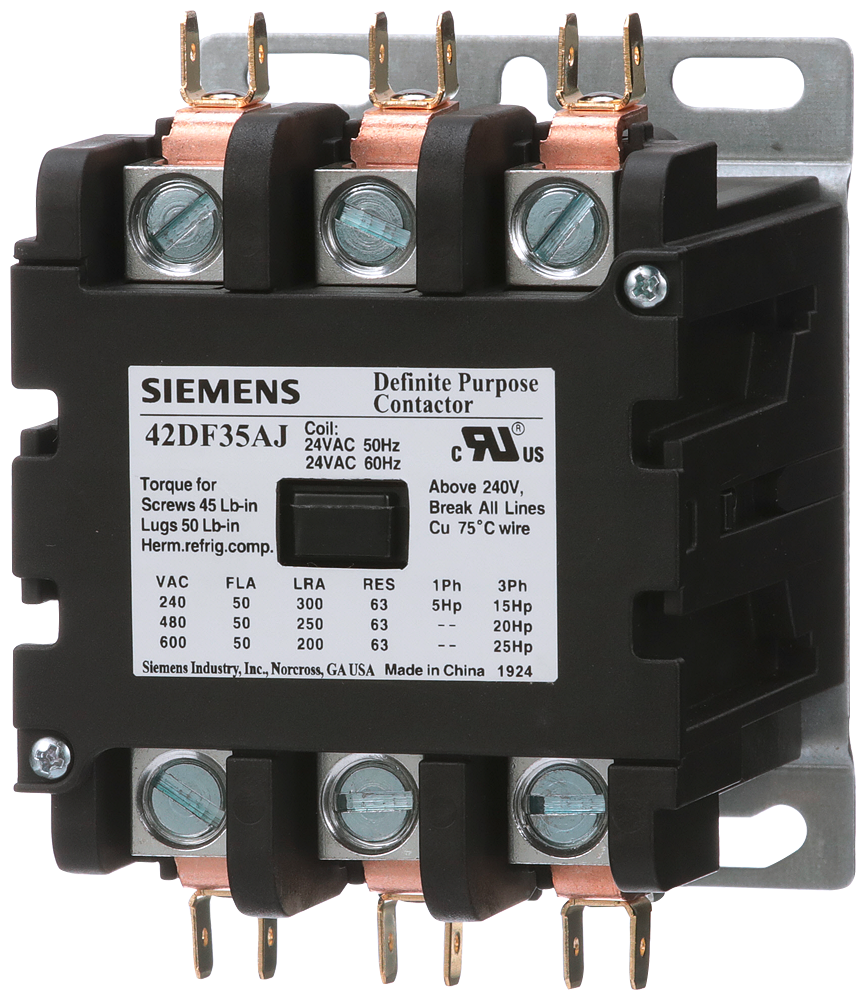 Product image for Siemens 42DF35AF Contactor, 42DP,50A,3P,Open,120V
