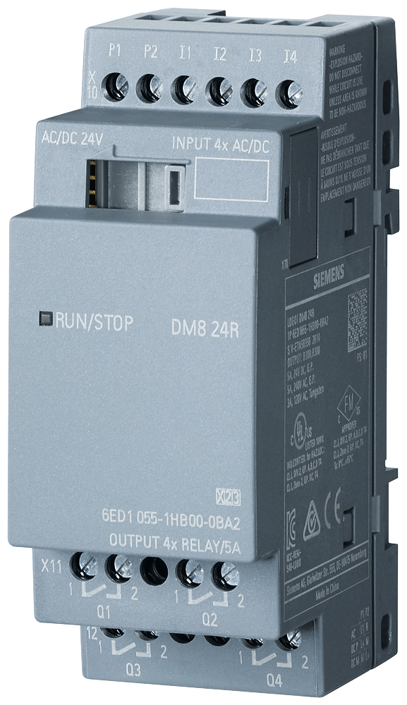 Product image for Siemens 6ED10551HB000BA2 35.5 x 58 x 90 mm 24 VDC 4-Input/4-Output Digital Expansion Module