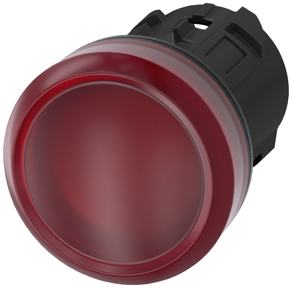 Product image for Siemens 3SU10016AA200AA0 22 mm Red Plastic Round Indicator Light