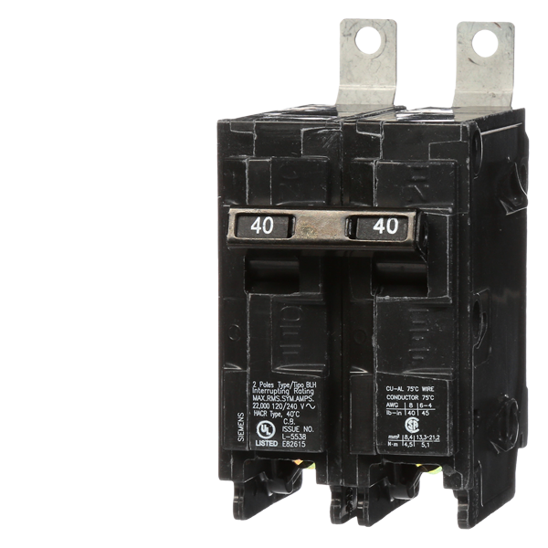Product image for Siemens B240H 2-Pole 40 Amp 120/240 Volt 22 K Circuit Breaker