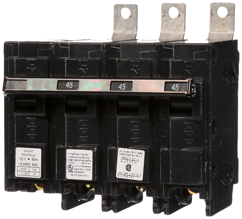 Product image for Siemens B34500S01 BREAKER 45A 3P 240V 1