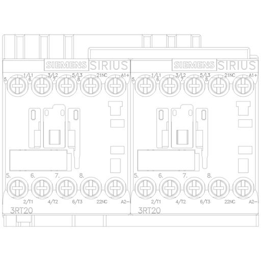 Product image for Siemens 3RA23158XB301BB4 24 VDC 7 Amp S00 Screw Terminal Reversing Contactor