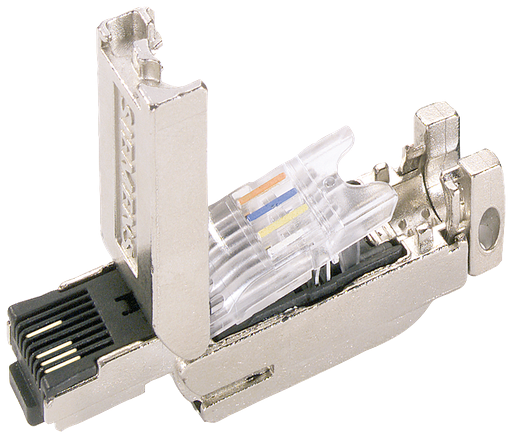 Product image for Siemens 6GK1901-1BB10-2AA0 180 Degrees Cable Outlet Category 5 RJ45 Plug Connector