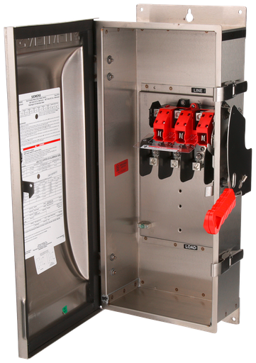 Product image for Siemens HNF363SS 600 VAC/250 VDC 100 Amp 3-Pole 3-Wire NEMA 4/4X Heavy Duty Non-Fusible Safety Switch