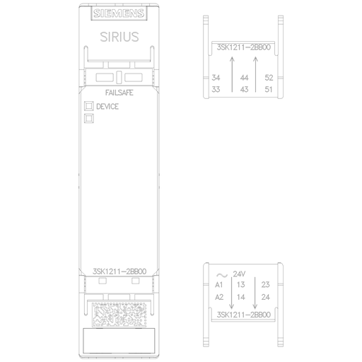 Product image for Siemens 3SK12112BB00 SAFETY RELAY,4RO,4
