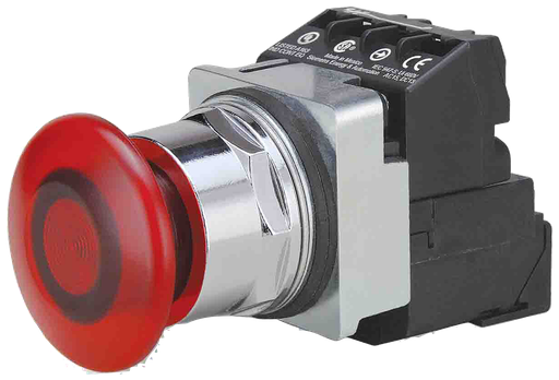 Product image for Siemens 52PP2LRA 30 mm 24 VAC/VDC 1NO 1NC 2-Position Maintained Red Plastic Bezel Illuminated Push Button