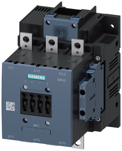 Product image for Siemens 3RT1056-6AF36 110 to 127 VAC 185 Amp 200 Hp 3-Phase 3-Pole 2NO 2NC Screw Terminal IEC Contactor