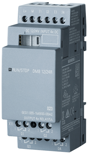 Product image for Siemens 6ED10551MB000BA2 35.5 x 58 x 90 mm 12/24 VDC 4-Input/4-Output Digital Expansion Module