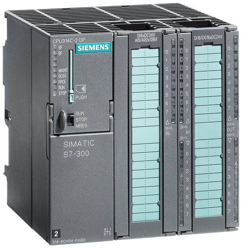 Product image for Siemens 6ES73146CH040AB0 24 VDC 880 mA 5-Analog Input 24-Digital Input/16-Digital Output Automation CPU