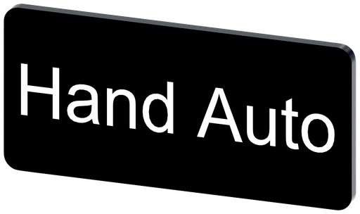 Product image for Siemens 3SU19000AC160DB0 12.5 x 27 mm Legend Hand Auto White with Black Snap-On/Self Adhesive Labeling Plate
