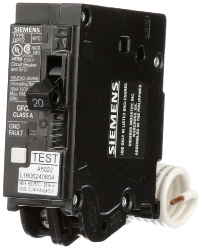 Product image for S-A QF120AP BRKR QPF2 GFCI 5mA 1P 1