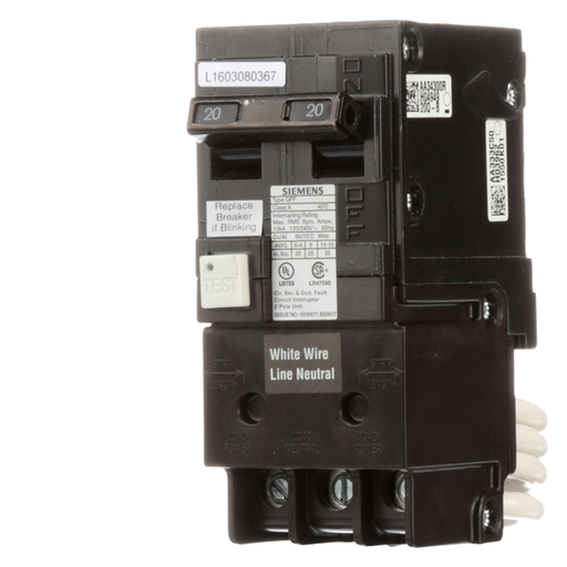 Product image for S-A QF220AP BRKR QPF2 GFCI 5mA 2P 2