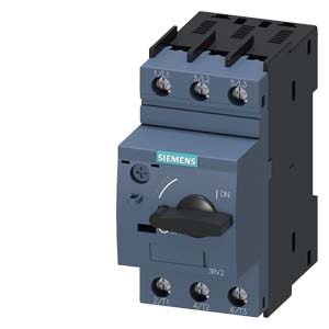 Product image for Siemens 3RV20111CA10 3-Pole 2.5 Amp 690 VAC 3-Phase Screw Terminal Thermal Magnetic Motor Starter Protector