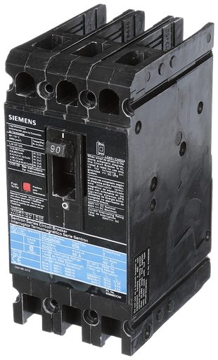 Product image for Siemens ED63B090 600 Volt 90 Amp 18 kaic 3-Pole Circuit Breaker with LD Lug