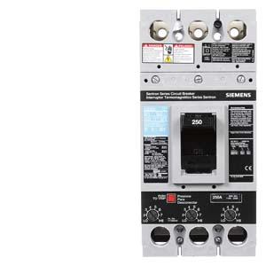 Product image for Siemens FXD63B250 3-Pole 600 VAC 250 Amp 22 kA Non-Interchangeable Trip Thermal Magnetic Molded Case Circuit Breaker