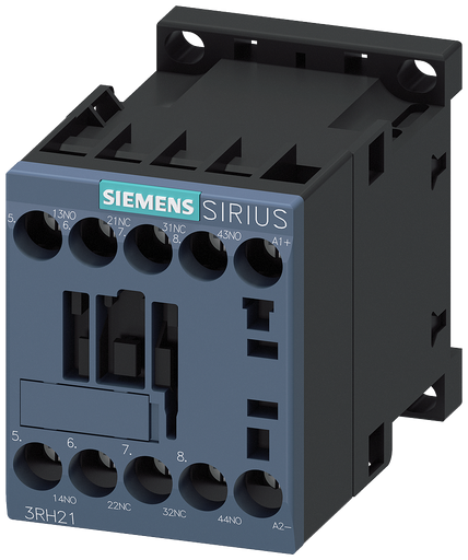 Product image for Siemens 3RH21221BB40 690 VAC/600 VDC 24 VDC Coil 10 Amp 2NO 2NC 4-Pole DC Operated Contactor Relay