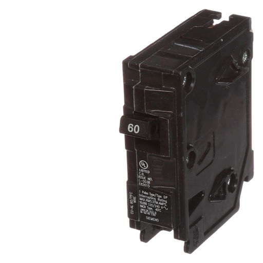 Product image for Siemens Q160 1-Pole 120 VAC 60 Amp 10 kA Plug-In Circuit Breaker