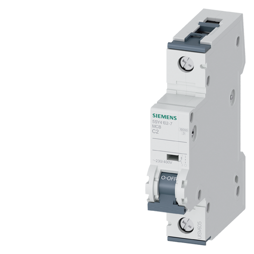 Product image for Siemens 5SY4102-7 2 Amp C Curve 1-Pole Supplementary Protector