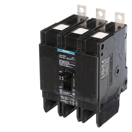 Product image for Siemens BQD315 3-Pole 15 Amp 480 VAC 14 kA Molded Case Circuit Breaker