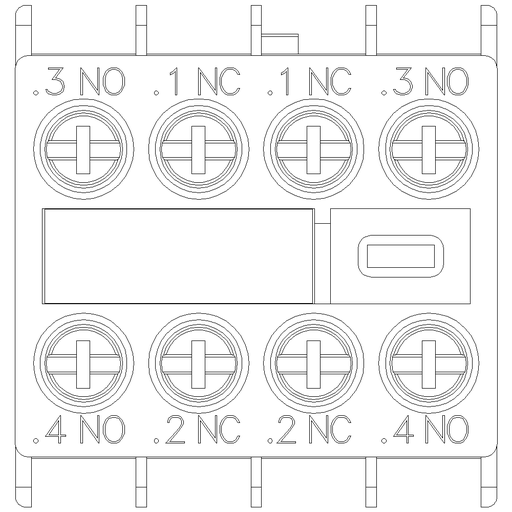 Product image for Siemens 3RH29111FA22 10 Amp 2NO 2NC Screw Terminal Contactor Auxiliary Switch Block